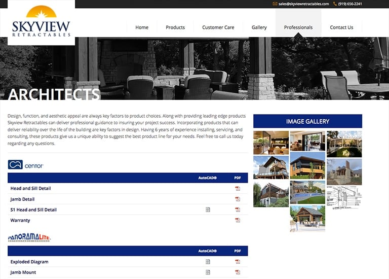 Skyview Retractables | Web Design and SEO Vancouver